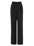 Elegant Yellow Formal Trousers Women High Waisted Wide Leg Pants Female Office Work Spring Long Pants Solid