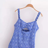 Summer Style Hollowed-Out Embroidery Suspender Dress 3311665-Outfit