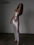 See Through Maxi Dress Women Sexy Strappy Dresses Body-shaping Vestido Female Stunning Hipster Attirewear Clothing-Outfit