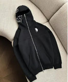 Hoodie Double-Headed Zippered Niche Design New Eyes Can See Simple Embroidery Coat