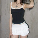 Lace Lace Fashion Design Sense With A Small Sling Top Girl 2024 Hot Girls Sexy Knitted Vest-Outfit