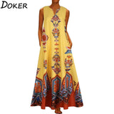 Floral Print Boho Casual Long Dress Summer Clothes For Women V-neck Sexy Off Shoulder Ladies Dresses Plus Size Maxi
