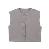 New Series Buckle Collar Vest Top