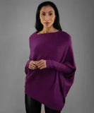 Autumn Winter Sweaters Full Sleeve Women Tops Solid Slash Neck Casual Loose Knitted Pullovers Regular Slim Fit Splice-Outfit