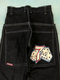 High Street Jeans Y2K Hip Hop Printed Cartoon Retro Loose Men Wide-Outfit