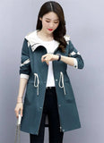 Spring Autumn Classic Long Trench Coat Women Casual Thin Windbreaker Female Overcoat Hooded Coat Female Slim Outwear