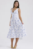Summer New Body-Body Sling Dress Fashion Print V-Neck Temperament