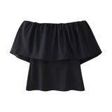 2024 New Street Style One-Word Open-Shoulder Simple Blouse 3644009-Outfit