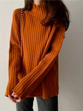 Tops 2022 Women Autumn Winter Loose Solid Color Round Neck Women's Sweater Pullover Bottoming Top Oversized