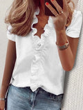 New Women Shirt Ruffle Patchwork Fashion Print Plus Size Tops Casual Loose Streetwear Elegant Office Work Wear