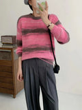Gradual Round-Neck Pullover Girl Autumn And Winter New French Retro Lazy Loose Soft Waxy Sweater-Outfit