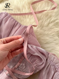 Lace Splice Women Summer Dress 2022 Zipper Irregular Separate Sleeves Halter Ruffled Drawstring Ladies A Line