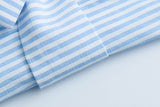 Women's New Striped Side-Side Open-Forked Belt Shirt Dress