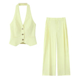 New Hanging Neck Vest Shirt 2010832 Double Folding Trousers