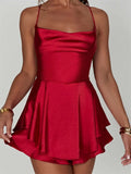 Low Cut V-neck Backless Lace-up Mini Dress for Women Summer Party Clubwear 2023 Sleeveless Strap A-Line Dress Vestido-Outfit