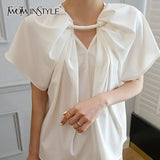 Elegant Loose Women T Shirt O Neck Short Sleeve Ruched Hollow Out T-Shirts Female Fashion Clothes 2020