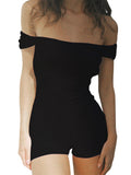 Women Short Sleeve Backless Tie-up Playsuits Sexy Streetwear 2023 Summer Slim Rompers Low Cut Jumpsuits Biker Shorts-Outfit