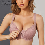 Sexy Front Closure Bra Plus Size Lace Women's Underwear Thin Cup Wireless Lingerie Femme Push Up