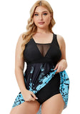 High-Waisted Printed Plus Size One Piece