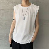 New Chao Brand Ins Sleeveless T-Shirt Men's Korean Version Leisure Sports T-Shirt Bottomed Shirt-Outfit
