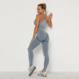 Seamless Gym set Fitness Sports Suits GYM Cloth Long Sleeve Shirts High Waist Running Sexy Booty Leggings Workout