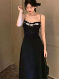 Backless Strap Dress Women Sexy Party Elegant Retro Midi Dresses Slim Designer Chic Holiday Casual Hepburn Dress 2022