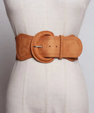 Suede Pu Leather Big Buckle Adjustable Wide Belt Personality Women New Fashion Tide All-match Spring Autumn 2023