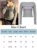 2022 Y2K Clothes Knitted Lace T Shirts Kawaii Square Neck Crop Top Bow Cute Retro Pullovers Harajuku Korean Tee