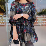 ZANZEA Ruffle Shirts Women 2022 Female Elegant Blouse Casual Puff Sleeve Black Tops Spring O Neck Blusa Femininas