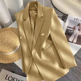 Toloer Spring And Autumn Women's Korean Version Of The New Design Sense Simple Temperament Fashion Suit Long Sleeve Coat Candy Green Suit-Outfit