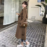 Toloer Trench Coat Female Spring And Autumn 2024 Spring New Medium And Long Korean British Style Small People Wear A Coat-Outfit