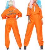 Unisex Jail Costumes Letter Print Long Sleeve Prison Jumpsuit for Adults Toddlers Role-Playing Party Cosplay Outfits-Outfit