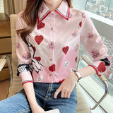 Spring Summer Women's Blouses New chic printing ladies shirts Long Sleeve Shirts Tops Blusas