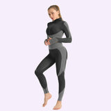 Seamless Gym Set Fitness Sports Suits GYM Cloth Fitness Long Sleeve Shirts High Waist Running Leggings Workout