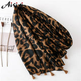 Fashion Women Leopard Print Scarf 180*100cm Foulard Femme Leopard Stole Thin Warm Shawl Winter Cashmere Scarf Good