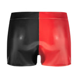 Toloer Men's PVC High Bright Lacquer Leather Shorts Sexy Leather Square Pants No Odor Size Accurate-Outfit