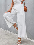 Linen Pants Women Summer 2022 High Waisted Cotton Office Woman Loose Trousers Elastic Waist Casual Summer Pants For