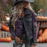 Trend 3D Digital Pattern Printing Fashion High Street Denim Jacket Men And