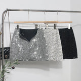 Slide Dress Skirt Girl Babes A Small Silver Shiny Light Short Skirt