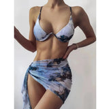 V-Bar Underwire Bikini 2021 New Three Pieces Bikini Set Swimwear Women Push Up Swimsuit Female Bathing Suit Beachwear