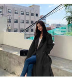 And Winter 2021 South Korea Ins Double-sided Cashmere Coat Women's Medium And Long Loose Side Slit Wool Tweed