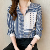 style print Women's Blouses elegant ladies shirts 2021 Spring Autumn Long Sleeve Shirts Tops Blusas