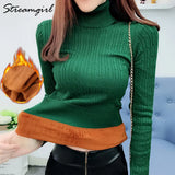 Women Thick Sweater Pullover Knit Sweaters Women Winter 2021 Turtleneck Velvet Sweater Pull Femme Sweaters