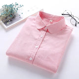 Women Blouse Shirts 2021 New Spring Style White Long Sleeve Blouses Women Casual Solid Colors Oxford Shirts Plus Size