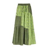 Niche Retro Print Bumps National Wind Low-Waist Tie With Large Swings Thin Half-Body Skirts 2025 New