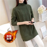Knit Sweater Pullover Autumn Winter Clothes Korean Solid Long Sleeve Pull Warm Half Turtleneck Sweater Female Jumper
