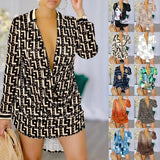 Independence Station New Fashion Style Sexy Fashion Printed Long-Sleeved Shirt Spot-Outfit
