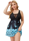 High-Waisted Printed Plus Size One Piece