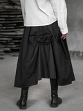 Patchwork Floral Skirts For Women High Waist Folds Temperament Irregular Hem Loose Solid Midi Skirt Female Summer