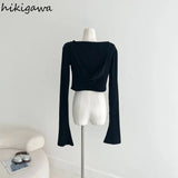 Black Tshirts for Women Crop Tops 2024 Shirts for Women Hooded Long Sleeve Tees Fashion Casual Sexy Y2k T Shirt 27u851-Outfit